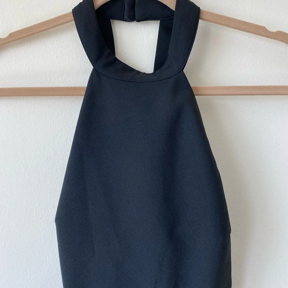 Black Backless Halter Sheath Dress - Picture 2 of 5